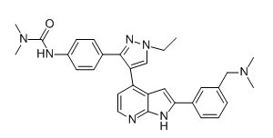 3-(4-(4-(2-(3-((dimethylamino)methyl)phenyl)-1H-pyrrolo[2,3-b]pyridin-4-yl)-1-ethyl-1H-pyrazol-3-yl)phenyl)-1,1-dimethylurea