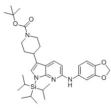 1-Piperidinecarboxylic acid, 4-[6-(1,3-benzodioxol-5-ylamino)-1-[tris(1-methylethyl)silyl]-1H-pyrrolo[2,3-b]pyridin-3-yl]-, 1,1-dimethylethyl ester