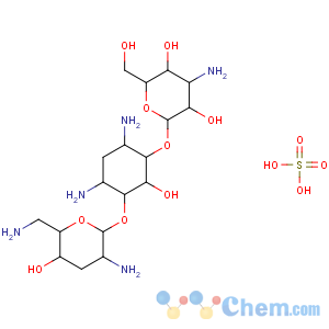 CAS No:49842-07-1;79645-27-5 (2S,3R,4S,5S,6R)-4-amino-2-[(1S,2S,3R,4S,6R)-4,6-diamino-3-[(2R,3R,5S,<br />6R)-3-amino-6-(aminomethyl)-5-hydroxyoxan-2-yl]oxy-2-hydroxycyclohexyl]<br />oxy-6-(hydroxymethyl)oxane-3,5-diol