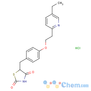 CAS No:112529-15-4;145350-09-0 5-[[4-[2-(5-ethylpyridin-2-yl)ethoxy]phenyl]methyl]-1,3-thiazolidine-2,<br />4-dione