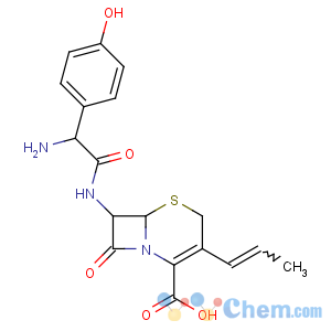 CAS No:92665-29-7;121123-17-9 (6R,<br />7R)-7-[[(2R)-2-amino-2-(4-hydroxyphenyl)acetyl]amino]-8-oxo-3-[(E)-prop-<br />1-enyl]-5-thia-1-azabicyclo[4.2.0]oct-2-ene-2-carboxylic acid