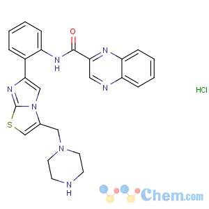 CAS No:1001645-58-4 N-[2-[3-(piperazin-1-ylmethyl)imidazo[2,1-b][1,<br />3]thiazol-6-yl]phenyl]quinoxaline-2-carboxamide;hydrochloride