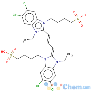 CAS No:10049-96-4 1H-Benzimidazolium,5,6-dichloro-2-[3-[5,6-dichloro-1-ethyl-1,3-dihydro-3-(4-sulfobutyl)-2H-benzimidazol-2-ylidene]-1-propen-1-yl]-1-ethyl-3-(4-sulfobutyl)-,inner salt