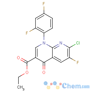 CAS No:100491-29-0 ethyl<br />7-chloro-1-(2,4-difluorophenyl)-6-fluoro-4-oxo-1,<br />8-naphthyridine-3-carboxylate