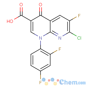 CAS No:100492-04-4 7-chloro-1-(2,4-difluorophenyl)-6-fluoro-4-oxo-1,<br />8-naphthyridine-3-carboxylic acid