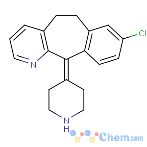 CAS No:100643-71-8 8-chloro-11-piperidin-4-ylidene-5,6-dihydrobenzo[1,2]cyclohepta[2,<br />4-b]pyridine
