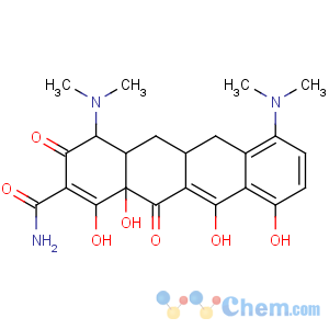 CAS No:10118-90-8 (4S,4aS,5aR,12aR)-4,7-bis(dimethylamino)-1,10,11,12a-tetrahydroxy-3,<br />12-dioxo-4a,5,5a,6-tetrahydro-4H-tetracene-2-carboxamide