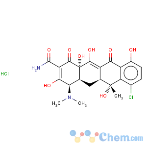 CAS No:101342-45-4 2-Naphthacenecarboxamide,7-chloro-4-(dimethylamino)-1,4,4a,5,5a,6,11,12a-octahydro-3,6,10,12,12a-pentahydroxy-6-methyl-1,11-dioxo-,monohydrochloride, (4R,4aS,5aS,6S,12aS)- (9CI)