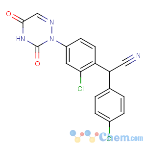 CAS No:101831-36-1 2-[2-chloro-4-(3,5-dioxo-1,2,<br />4-triazin-2-yl)phenyl]-2-(4-chlorophenyl)acetonitrile