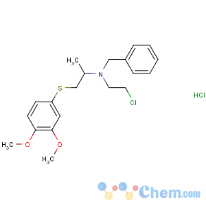 CAS No:102166-62-1 N-benzyl-N-(2-chloroethyl)-1-(3,<br />4-dimethoxyphenyl)sulfanylpropan-2-amine