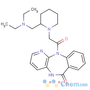 CAS No:102394-31-0 11-[2-[2-(diethylaminomethyl)piperidin-1-yl]acetyl]-5H-pyrido[2,3-b][1,<br />4]benzodiazepin-6-one