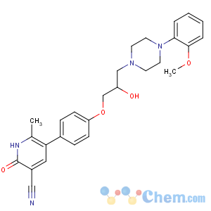 CAS No:102669-89-6 5-[4-[2-hydroxy-3-[4-(2-methoxyphenyl)piperazin-1-yl]propoxy]phenyl]-6-<br />methyl-2-oxo-1H-pyridine-3-carbonitrile