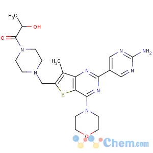 CAS No:1032754-93-0 (2S)-1-[4-[[2-(2-aminopyrimidin-5-yl)-7-methyl-4-morpholin-4-ylthieno[3,<br />2-d]pyrimidin-6-yl]methyl]piperazin-1-yl]-2-hydroxypropan-1-one