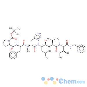 CAS No:103336-05-6 L-Isoleucinamide,1-[(1,1-dimethylethoxy)carbonyl]-L-prolyl-L-phenylalanyl-N-methyl-L-histidyl-(2S,4S,5S)-5-amino-4-hydroxy-7-methyl-2-(1-methylethyl)octanoyl-N-(2-pyridinylmethyl)-