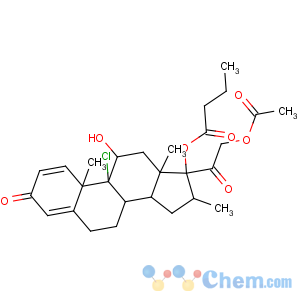 CAS No:103466-73-5 [(8S,9R,10S,11S,13S,14S,16R,<br />17R)-17-(2-acetyloxyacetyl)-9-chloro-11-hydroxy-10,13,<br />16-trimethyl-3-oxo-6,7,8,11,12,14,15,<br />16-octahydrocyclopenta[a]phenanthren-17-yl] butanoate