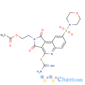 CAS No:10365-11-4 2-(4-carbamimidoylsulfanyl-8-morpholin-4-ylsulfonyl-1,3-dioxopyrrolo[3,<br />4-c]quinolin-2-yl)ethyl acetate