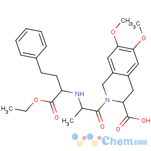 CAS No:103775-10-6 (3S)-2-[(2S)-2-[[(2S)-1-ethoxy-1-oxo-4-phenylbutan-2-yl]amino]propanoyl]<br />-6,7-dimethoxy-3,4-dihydro-1H-isoquinoline-3-carboxylic acid