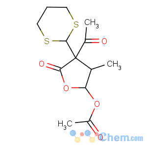 CAS No:103780-20-7 [(2R,3S,4R)-4-acetyl-4-(1,3-dithian-2-yl)-3-methyl-5-oxooxolan-2-yl]<br />acetate