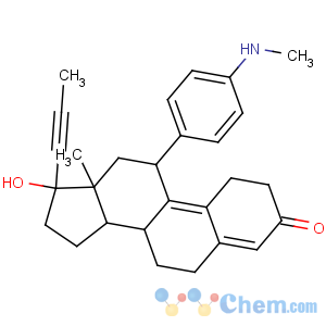 CAS No:104004-96-8 (8S,11R,13S,14S,<br />17S)-17-hydroxy-13-methyl-11-[4-(methylamino)phenyl]-17-prop-1-ynyl-1,2,<br />6,7,8,11,12,14,15,16-decahydrocyclopenta[a]phenanthren-3-one