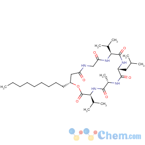 CAS No:10409-85-5 Cyclo[L-alanyl-L-valyl-(3R)-3-hydroxydodecanoylglycyl-L-valyl-D-leucyl]