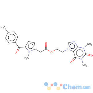 CAS No:104333-87-1 1H-Pyrrole-2-aceticacid, 1-methyl-5-(4-methylbenzoyl)-,2-(1,2,3,6-tetrahydro-1,3-dimethyl-2,6-dioxo-7H-purin-7-yl)ethyl ester