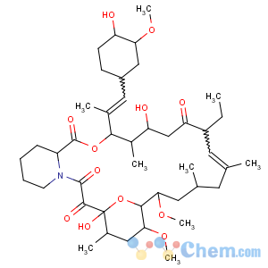 CAS No:104987-12-4 15,19-Epoxy-3H-pyrido[2,1-c][1,4]oxaazacyclotricosine-1,7,20,21(4H,23H)-tetrone,8-ethyl-5,6,8,11,12,13,14,15,16,17,18,19,24,25,26,26a-hexadecahydro-5,19-dihydroxy-3-[(1E)-2-[(1R,3R,4R)-4-hydroxy-3-methoxycyclohexyl]-1-methylethenyl]-14,16-dimethoxy-4,10,12,18-tetramethyl-,(3S,4R,5S,8R,9E,12S,14S,15R,16S,18R,19R,26aS)-