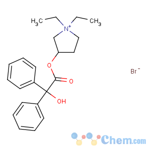 CAS No:1050-48-2 (1,1-diethylpyrrolidin-1-ium-3-yl) 2-hydroxy-2,2-diphenylacetate
