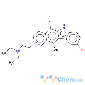 CAS No:105118-14-7 6H-Pyrido[4,3-b]carbazolium,2-[2-(diethylamino)ethyl]-9-hydroxy-5,11-dimethyl-, chloride (1:1)