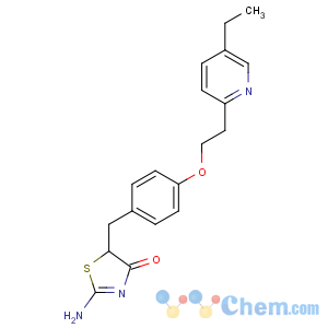 CAS No:105355-26-8 2-amino-5-[[4-[2-(5-ethylpyridin-2-yl)ethoxy]phenyl]methyl]-1,<br />3-thiazol-4-one