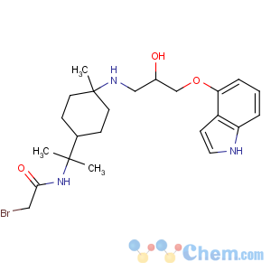 CAS No:106469-51-6 2-bromo-N-[2-[4-[[2-hydroxy-3-(1H-indol-4-yloxy)propyl]amino]-4-<br />methylcyclohexyl]propan-2-yl]acetamide