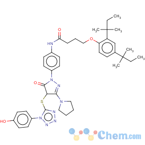 CAS No:107047-28-9 Butanamide,4-[2,4-bis(1,1-dimethylpropyl)phenoxy]-N-[4-[4,5-dihydro-4-[[1-(4-hydroxyphenyl)-1H-tetrazol-5-yl]thio]-5-oxo-3-(1-pyrrolidinyl)-1H-pyrazol-1-yl]phenyl]-