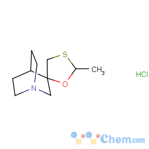 CAS No:107220-28-0 Spiro[1-azabicyclo[2.2.2]octane-3,5'-[1,3]oxathiolane],2'-methyl-, hydrochloride (1:1), (2'R,3R)-rel-