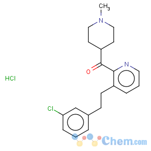 CAS No:107256-31-5 3-[2-(3-Chlorophenyl)ethyl]-2-pyridyl 1-methyl-4-piperidyl ketone hydrochloride