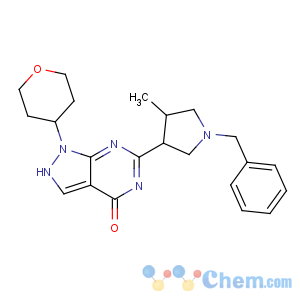 CAS No:1082743-70-1 6-[(3S,<br />4S)-1-benzyl-4-methylpyrrolidin-3-yl]-1-(oxan-4-yl)-2H-pyrazolo[3,<br />4-d]pyrimidin-4-one