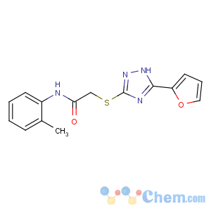 CAS No:1083048-22-9 2-[[5-(furan-2-yl)-1H-1,2,<br />4-triazol-3-yl]sulfanyl]-N-(2-methylphenyl)acetamide