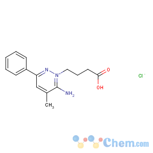 CAS No:108894-41-3 1(6H)-Pyridazinebutanoicacid, 6-imino-5-methyl-3-phenyl-, hydrochloride (1:1)