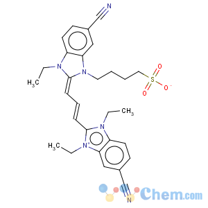 CAS No:109025-88-9 1H-Benzimidazolium,6-cyano-2-[3-(5-cyano-1,3-diethyl-1,3-dihydro-2H-benzimidazol-2-ylidene)-1-propen-1-yl]-1-ethyl-3-(4-sulfobutyl)-,inner salt