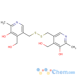 CAS No:1098-97-1 5-[[[5-hydroxy-4-(hydroxymethyl)-6-methylpyridin-3-yl]methyldisulfanyl]<br />methyl]-4-(hydroxymethyl)-2-methylpyridin-3-ol