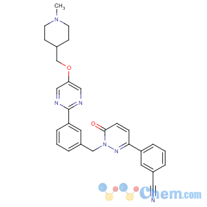 CAS No:1100598-32-0 3-[1-[[3-[5-[(1-methylpiperidin-4-yl)methoxy]pyrimidin-2-yl]phenyl]<br />methyl]-6-oxopyridazin-3-yl]benzonitrile