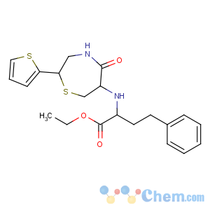 CAS No:110143-57-2 ethyl<br />(2S)-2-[[(2S,6R)-5-oxo-2-thiophen-2-yl-1,<br />4-thiazepan-6-yl]amino]-4-phenylbutanoate