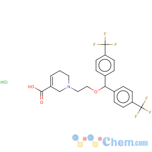 CAS No:110283-66-4 3-Pyridinecarboxylicacid, 1-[2-[bis[4-(trifluoromethyl)phenyl]methoxy]ethyl]-1,2,5,6-tetrahydro-,hydrochloride (1:1)