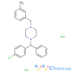 CAS No:1104-22-9 1-[(4-chlorophenyl)-phenylmethyl]-4-[(3-methylphenyl)methyl]piperazine