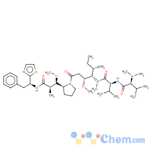 CAS No:110417-88-4 L-Valinamide,N,N-dimethyl-L-valyl-N-[(1S,2R)-2-methoxy-4-[(2S)-2-[(1R,2R)-1-methoxy-2-methyl-3-oxo-3-[[(1S)-2-phenyl-1-(2-thiazolyl)ethyl]amino]propyl]-1-pyrrolidinyl]-1-[(1S)-1-methylpropyl]-4-oxobutyl]-N-methyl-