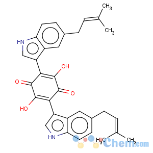 CAS No:11051-88-0 2,5-Cyclohexadiene-1,4-dione,2,5-dihydroxy-3,6-bis[5-(3-methyl-2-buten-1-yl)-1H-indol-3-yl]-