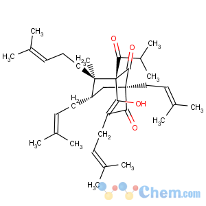 CAS No:11079-53-1 Bicyclo[3.3.1]non-3-ene-2,9-dione,4-hydroxy-6-methyl-1,3,7-tris(3-methyl-2-buten-1-yl)-5-(2-methyl-1-oxopropyl)-6-(4-methyl-3-penten-1-yl)-,(1R,5S,6R,7S)-