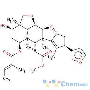 CAS No:1110-56-1 2H,3H-Cyclopenta[d']naphtho[1,8-bc:2,3-b']difuran-6-aceticacid,8-(3-furanyl)-2a,4,5,5a,6,6a,8,9,9a,10a,10b,10c-dodecahydro-3-hydroxy-2a,5a,6a,7-tetramethyl-5-[[(2E)-2-methyl-1-oxo-2-buten-1-yl]oxy]-,methyl ester, (2aR,3R,5S,5aR,6R,6aR,8R,9aR,10aS,10bR,10cR)-