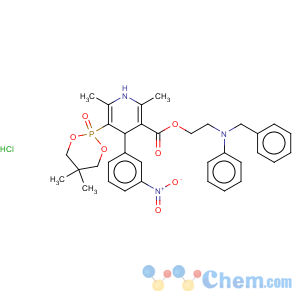 CAS No:111011-53-1 3-Pyridinecarboxylicacid,5-(5,5-dimethyl-2-oxido-1,3,2-dioxaphosphorinan-2-yl)-1,4-dihydro-2,6-dimethyl-4-(3-nitrophenyl)-,2-[phenyl(phenylmethyl)amino]ethyl ester, hydrochloride (1:1)