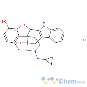 CAS No:111469-81-9 4,8-Methanobenzofuro[2,3-a]pyrido[4,3-b]carbazole-1,8a(9H)-diol,7-(cyclopropylmethyl)-5,6,7,8,14,14b-hexahydro-, hydrochloride (1:1),(4bS,8R,8aS,14bR)-