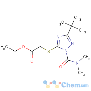 CAS No:112143-82-5 ethyl<br />2-[[5-tert-butyl-2-(dimethylcarbamoyl)-1,2,<br />4-triazol-3-yl]sulfanyl]acetate