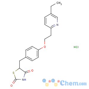 CAS No:112529-15-4 5-[[4-[2-(5-ethylpyridin-2-yl)ethoxy]phenyl]methyl]-1,3-thiazolidine-2,<br />4-dione